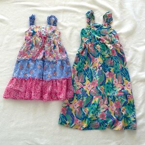 Pair of size XS blue and pink floral dresses, tropoc floral maxi dress pink boho
